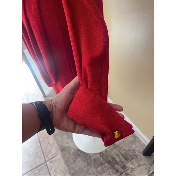 VINTAGE ST. JOHN SEPARATES red skirt and cardigan sz S - Picture 7 of 10